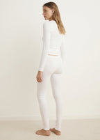 Rib Knit Round Neck T Shirt