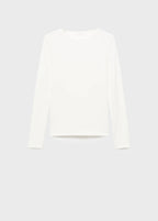 Rib Knit Round Neck T Shirt