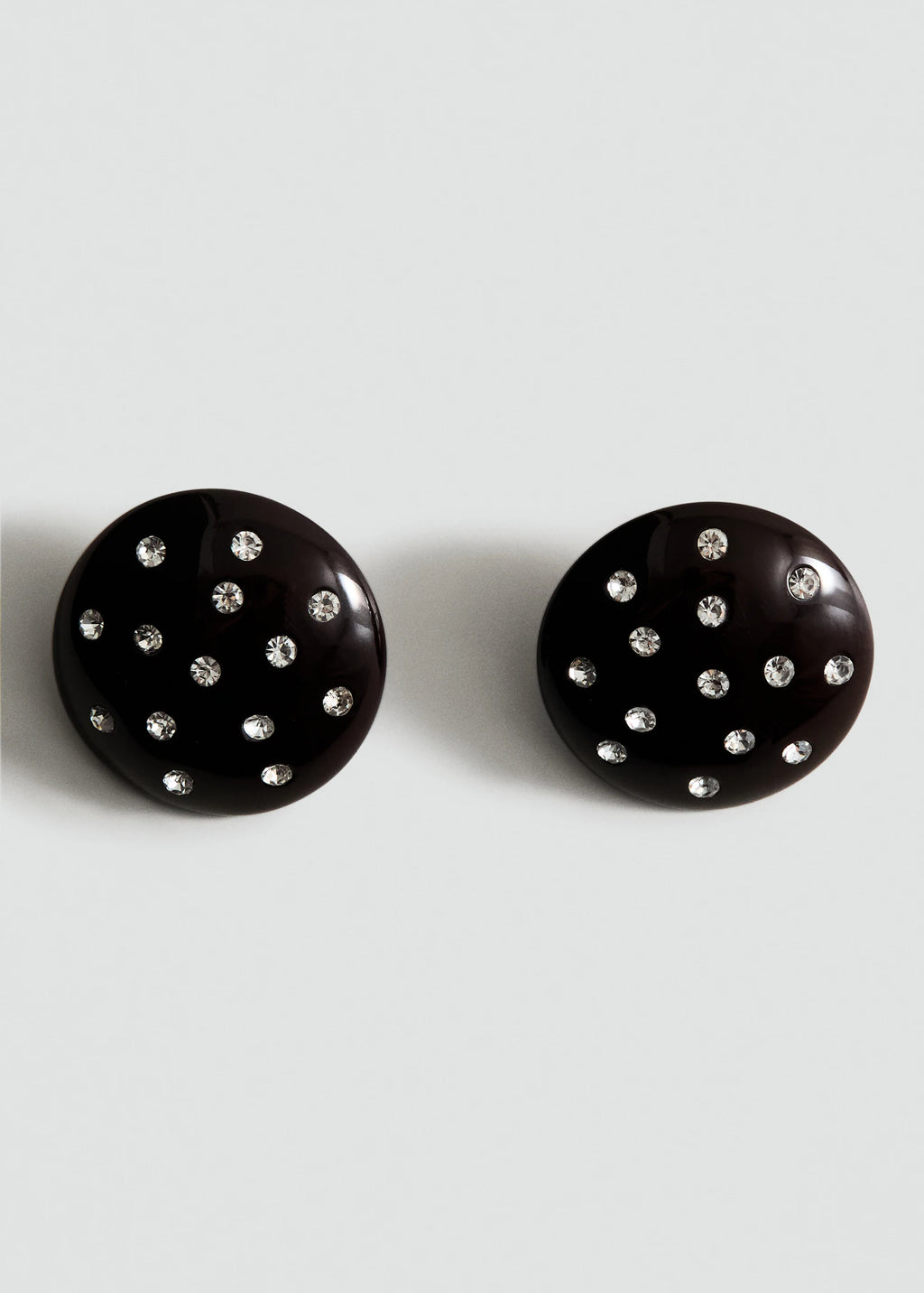 Round Crystal Applique Earrings