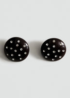 Round Crystal Applique Earrings