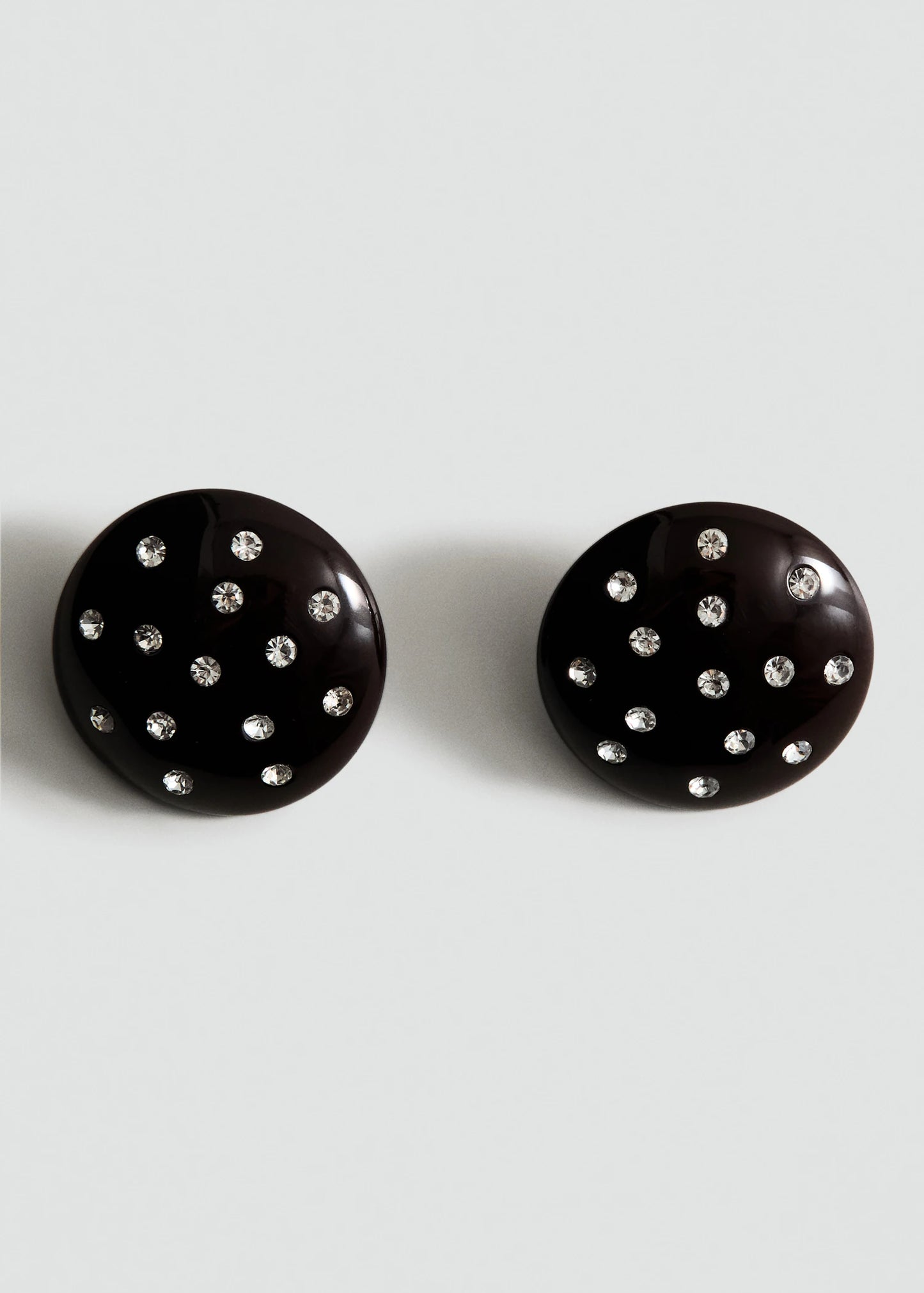 Round Crystal Applique Earrings