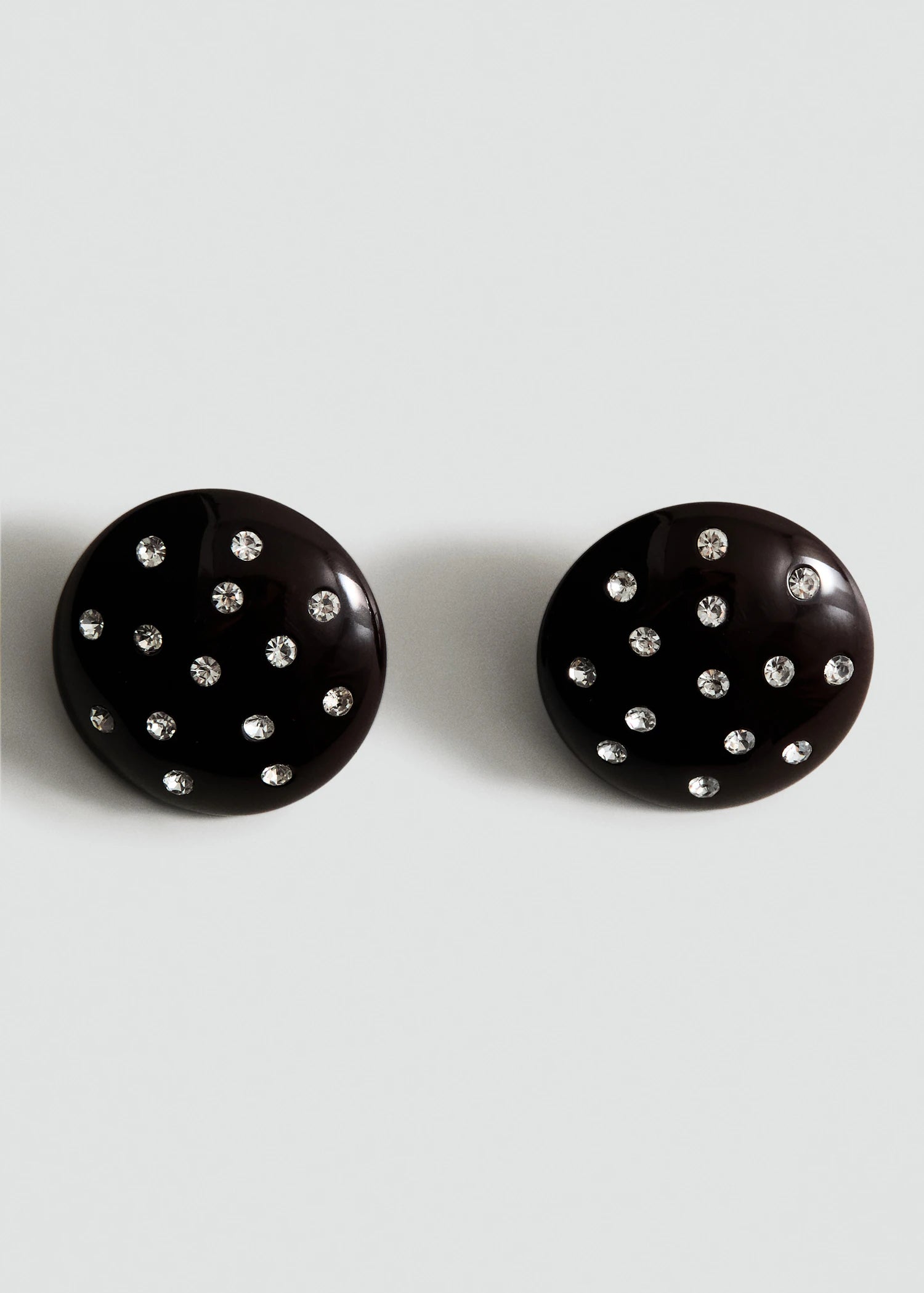 Round Crystal Applique Earrings