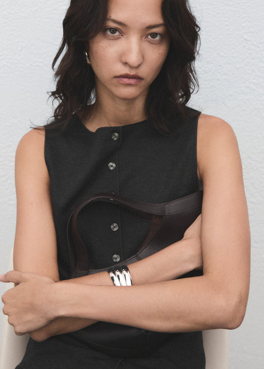 Round Neck Buttoned Waistcoat