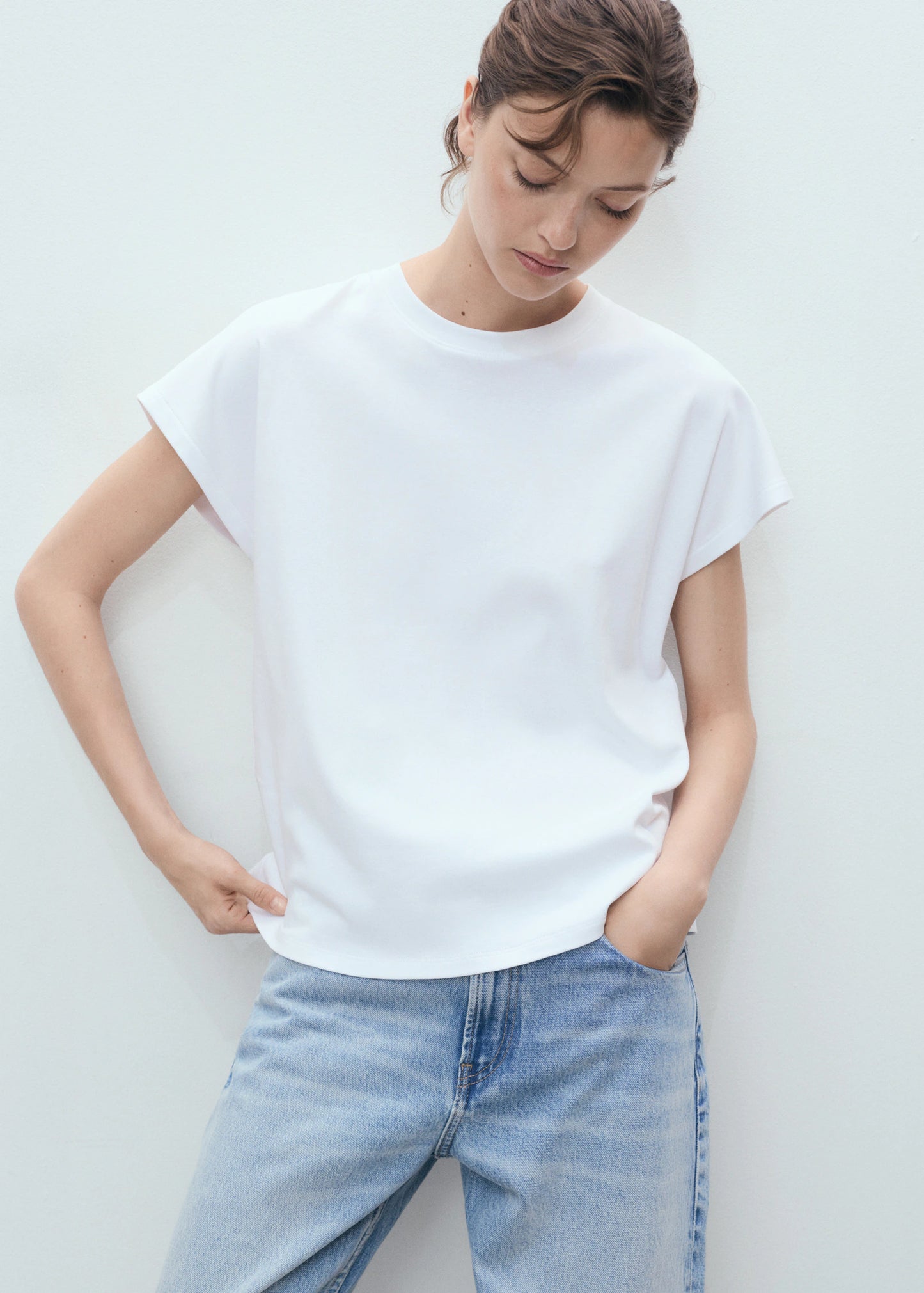Rounded Neck Cotton T Shirt