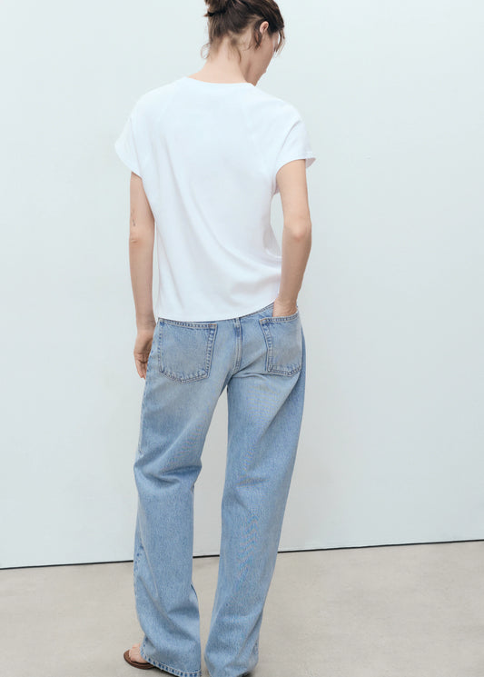 Rounded Neck Cotton T Shirt