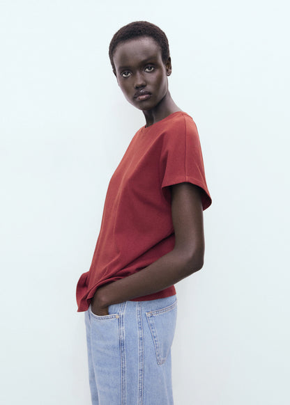 Rounded Neck Cotton T Shirt