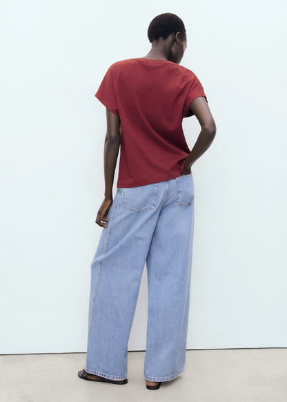 Rounded Neck Cotton T Shirt