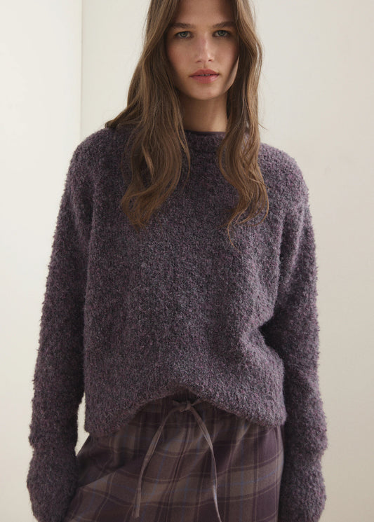 Round Neck Boucle Sweater