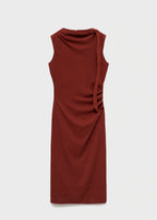 Ruched Dress With Knot Detail