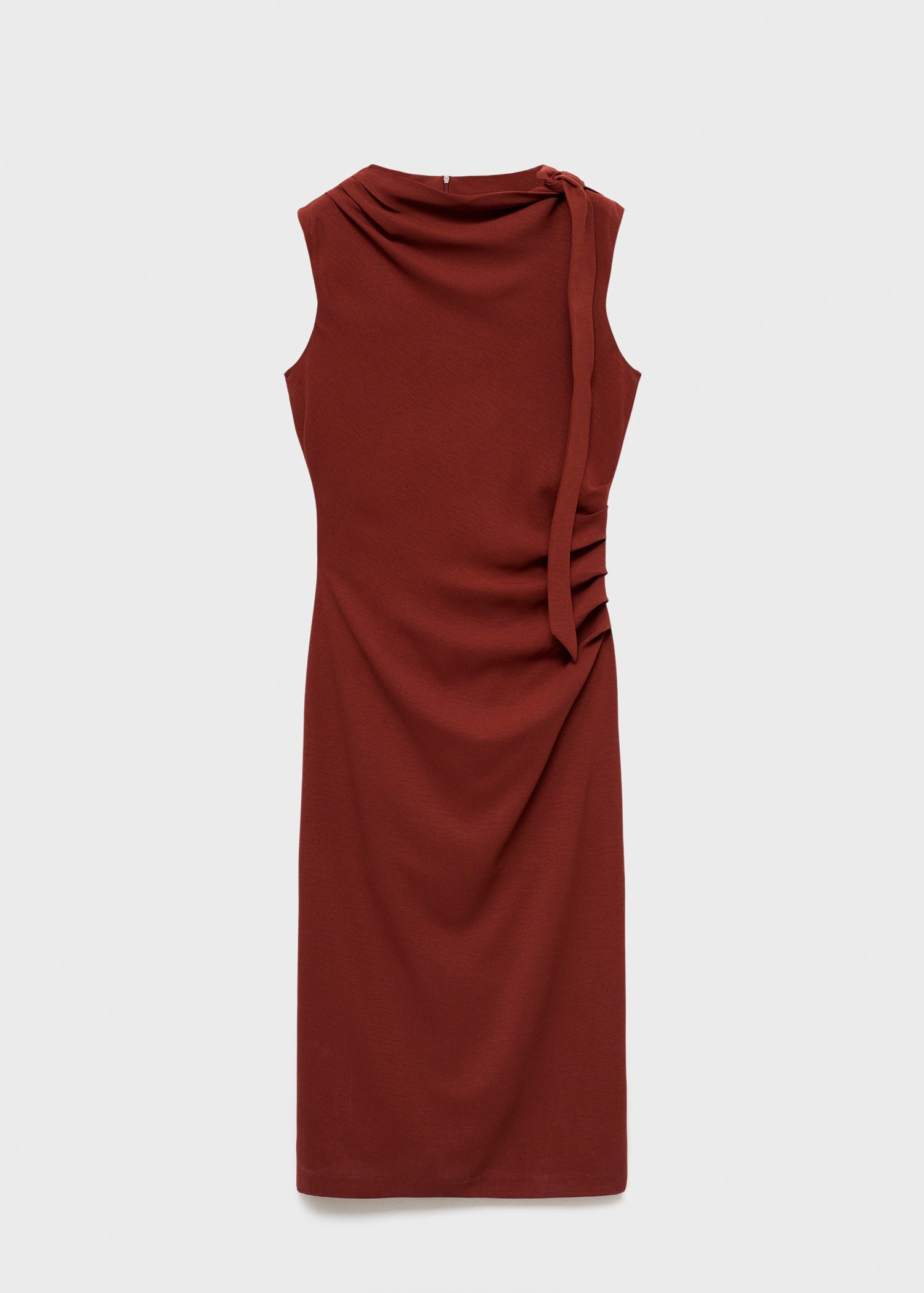 Ruched Dress With Knot Detail