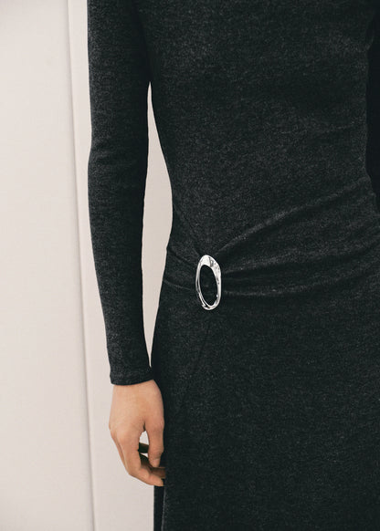 Ruched Dress With Ring