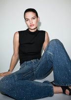 Ruched Funnel Neck Top