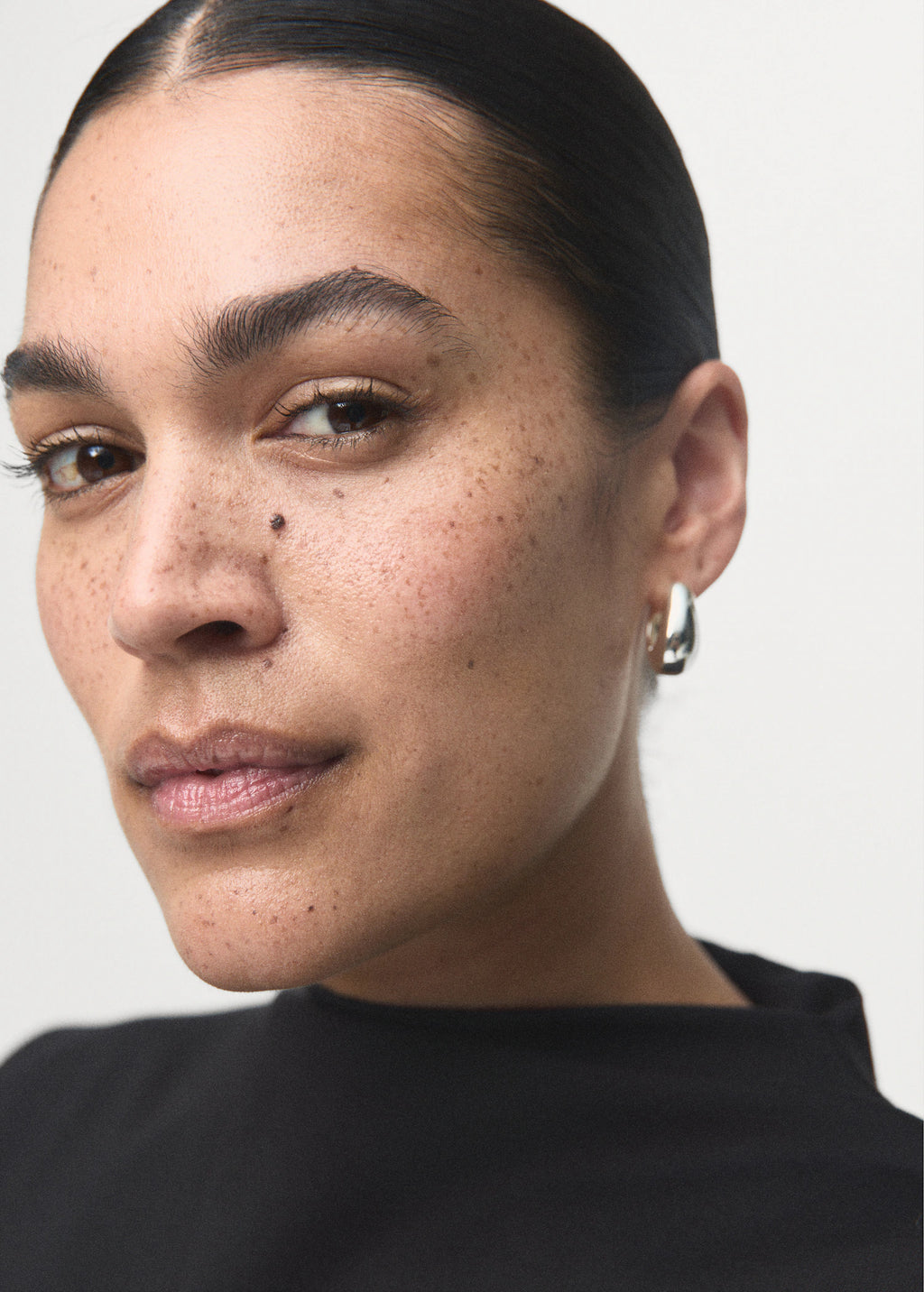 Ruched Funnel Neck Top