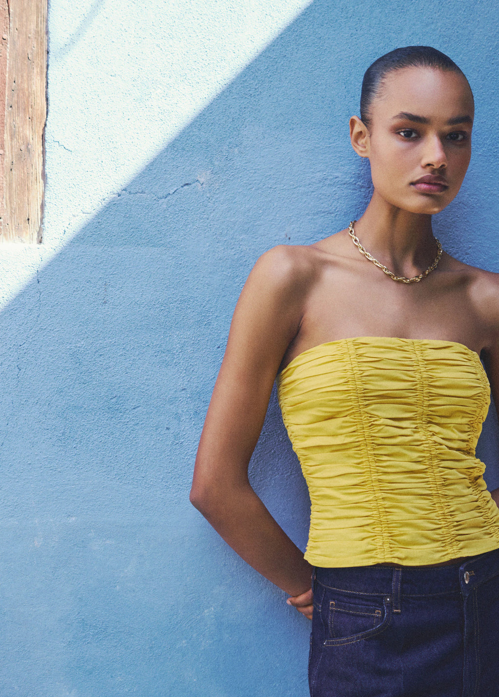 Ruched Strapless Top