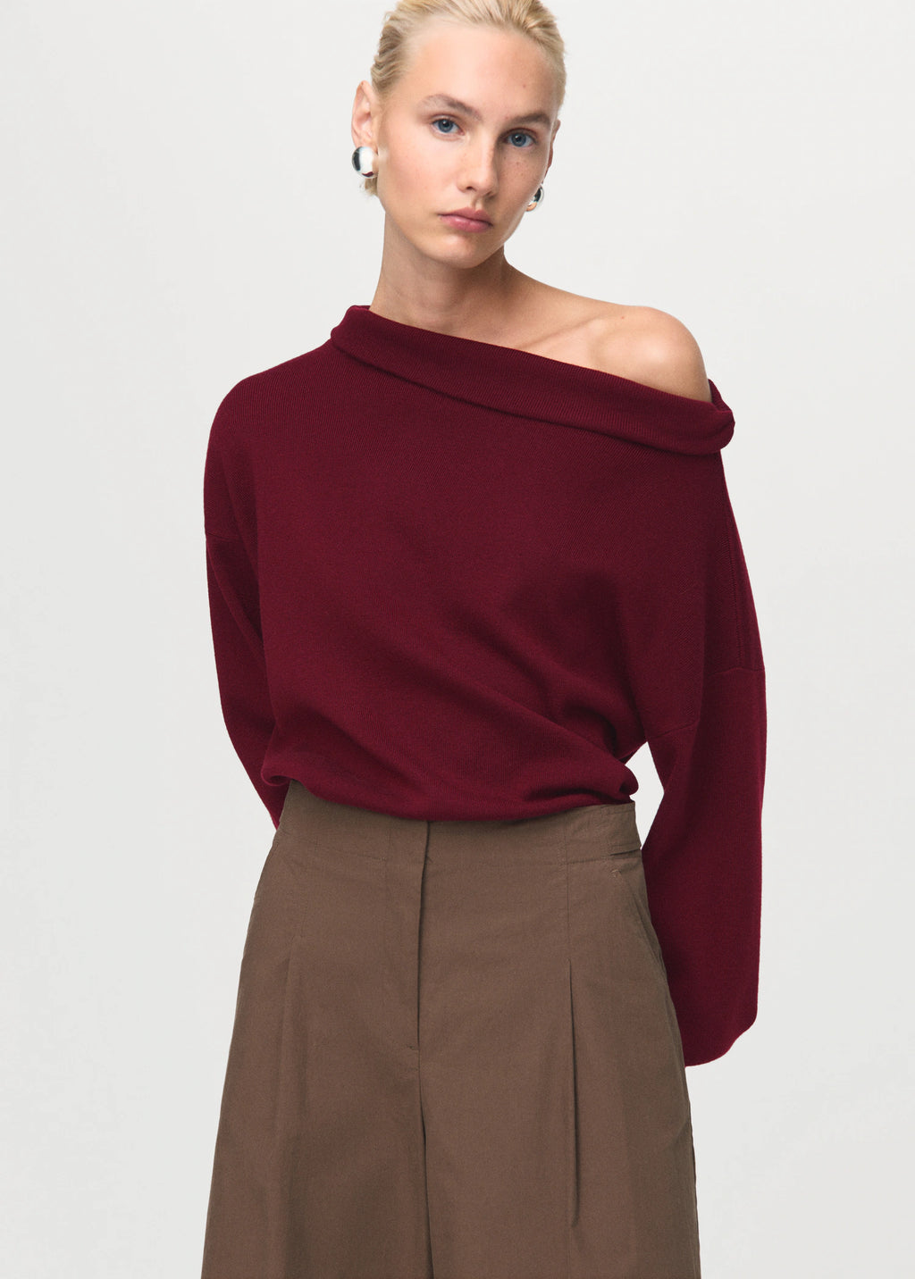 Ruched Turtleneck Sweater