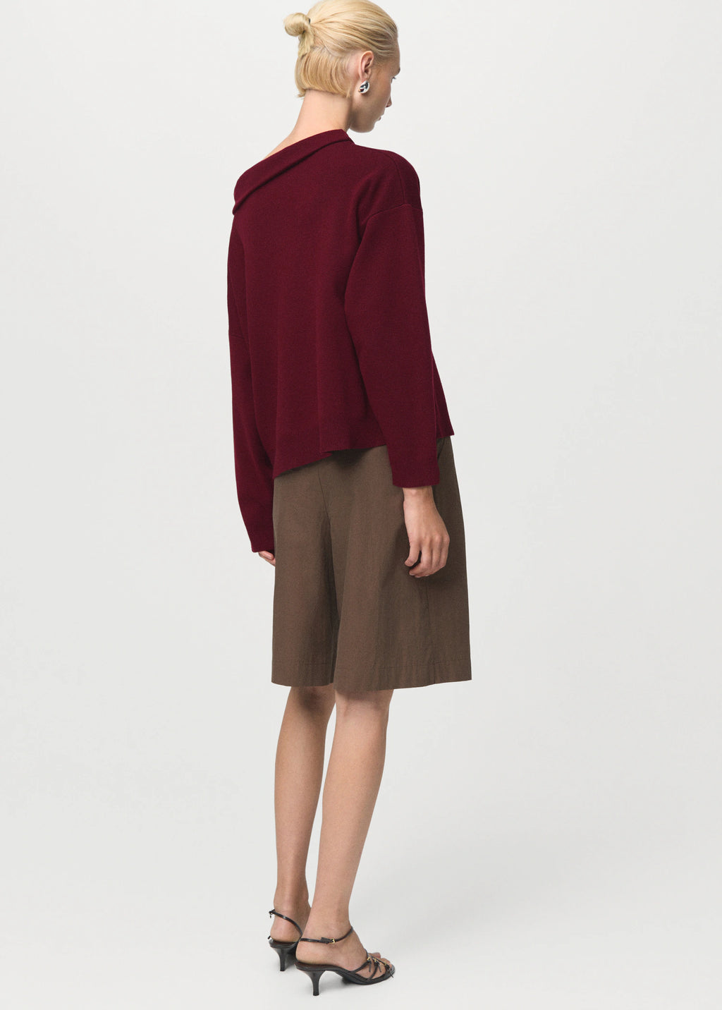 Ruched Turtleneck Sweater
