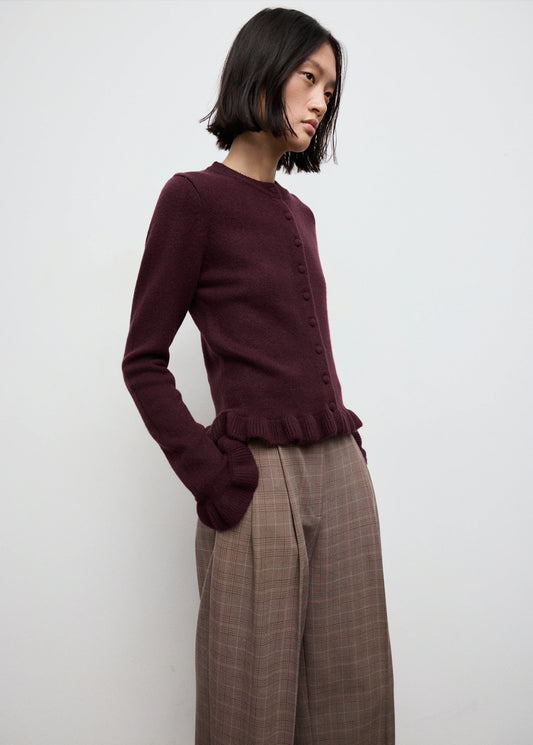 Ruffle  Knit Cardigan