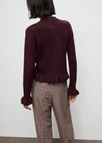 Ruffle  Knit Cardigan