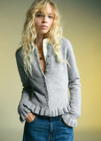 Ruffle  Knit Cardigan