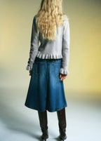 Ruffle  Knit Cardigan