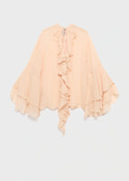 Ruffled Blouse With Flared Sleeves