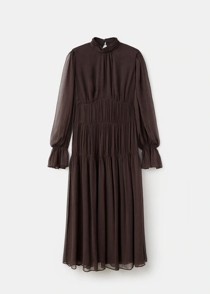 Ruffled Dress With Puffed Sleeves