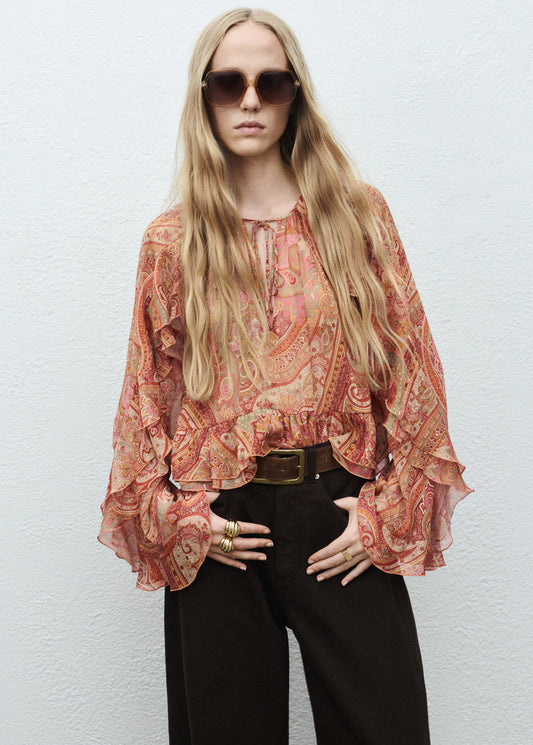 Ruffles Printed Blouse