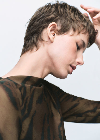 Satin Animal Print Dress