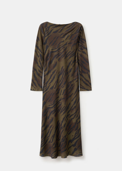 Satin Animal Print Dress