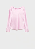 Satin Blouse With Draped Back