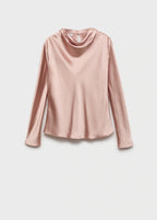 Satin Blouse With Draped Neck
