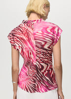 Satin Blouse With Draped Neck