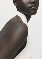 Satin Blouse With Draped Neck