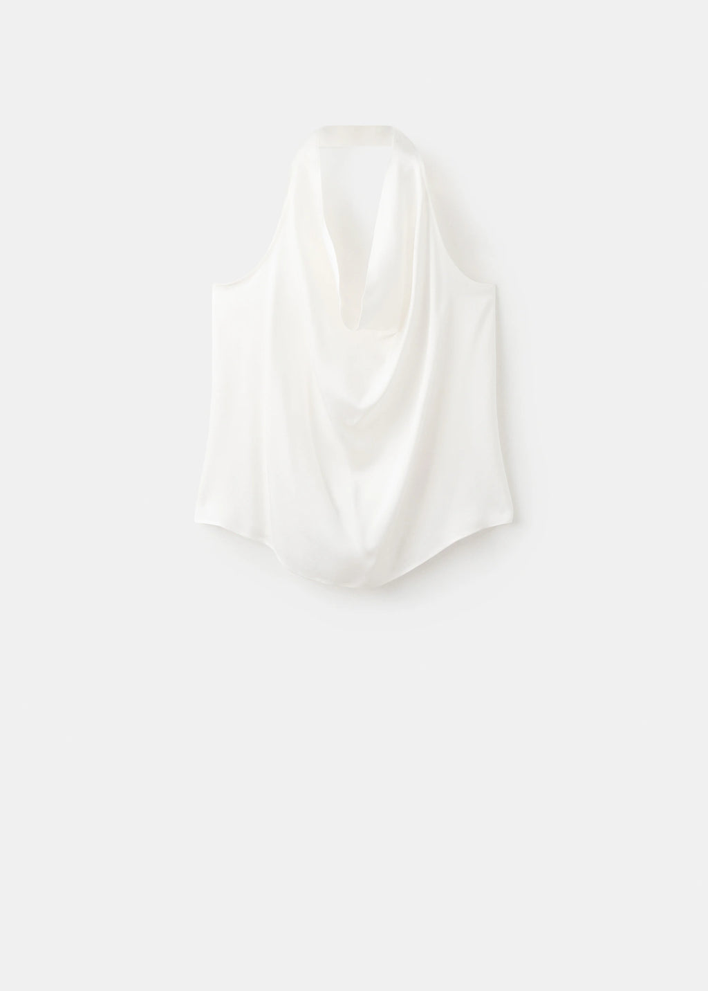 Satin Blouse With Draped Neck