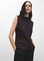 Satin Blouse With Draped Neck
