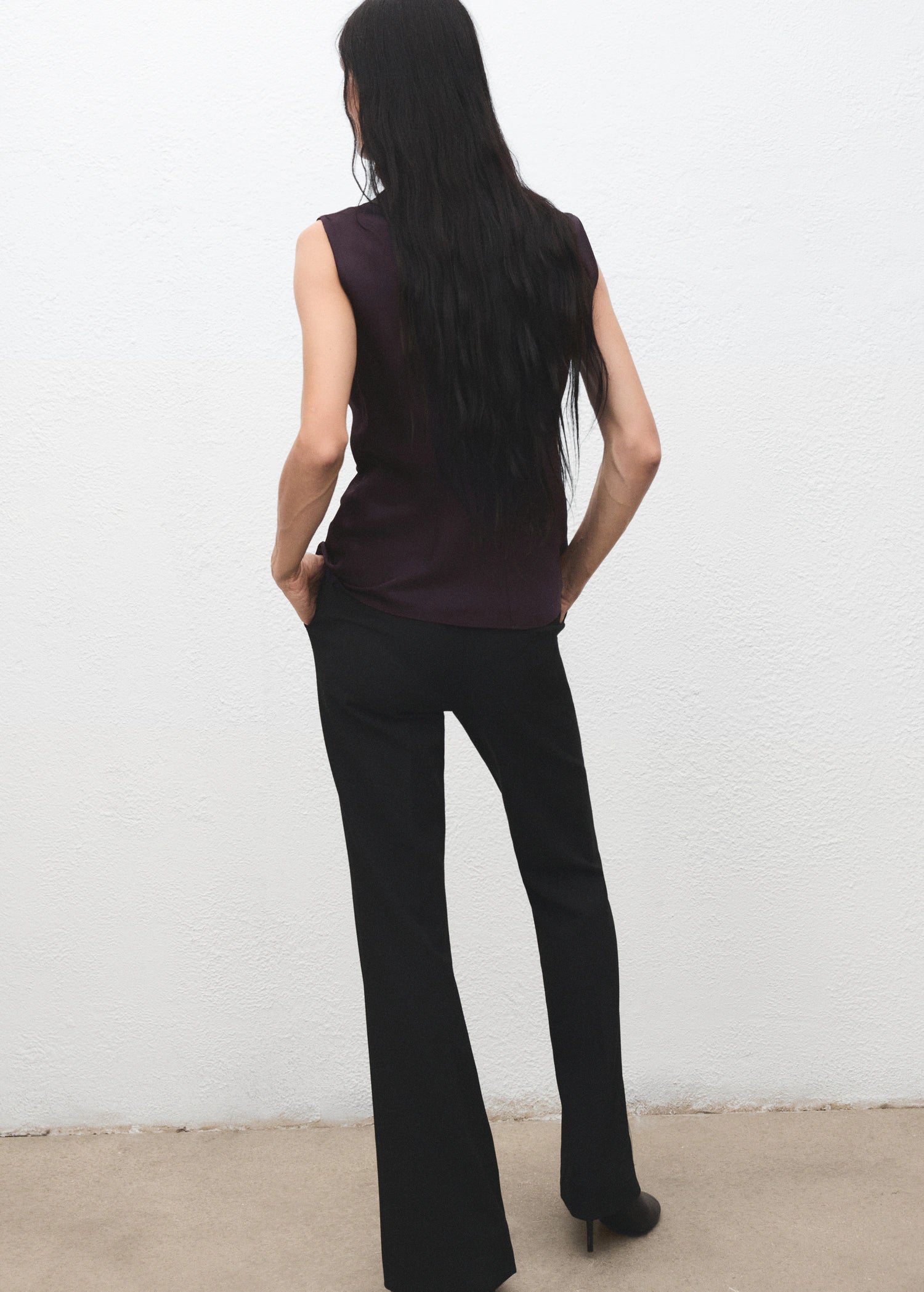 Satin Blouse With Draped Neck