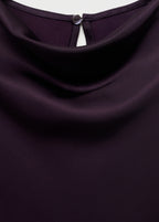 Satin Blouse With Draped Neck