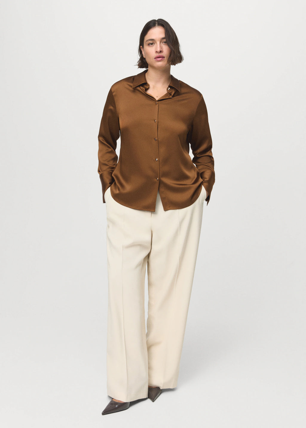 Satin Finish Flowy Shirt