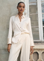 Satin Finish Flowy Shirt