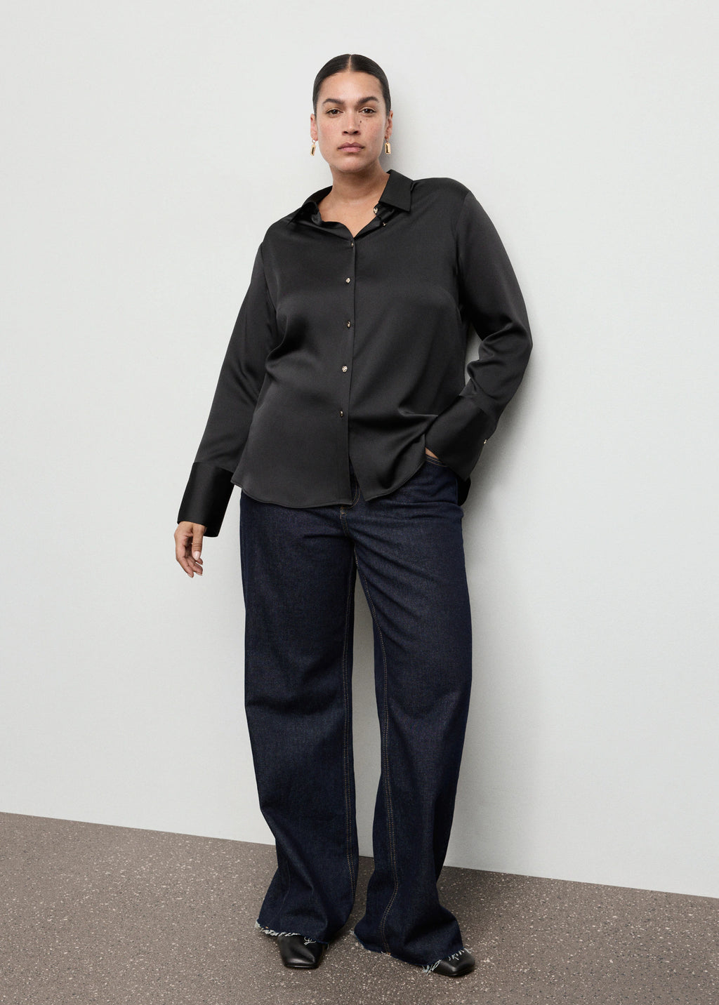 Satin Finish Flowy Shirt