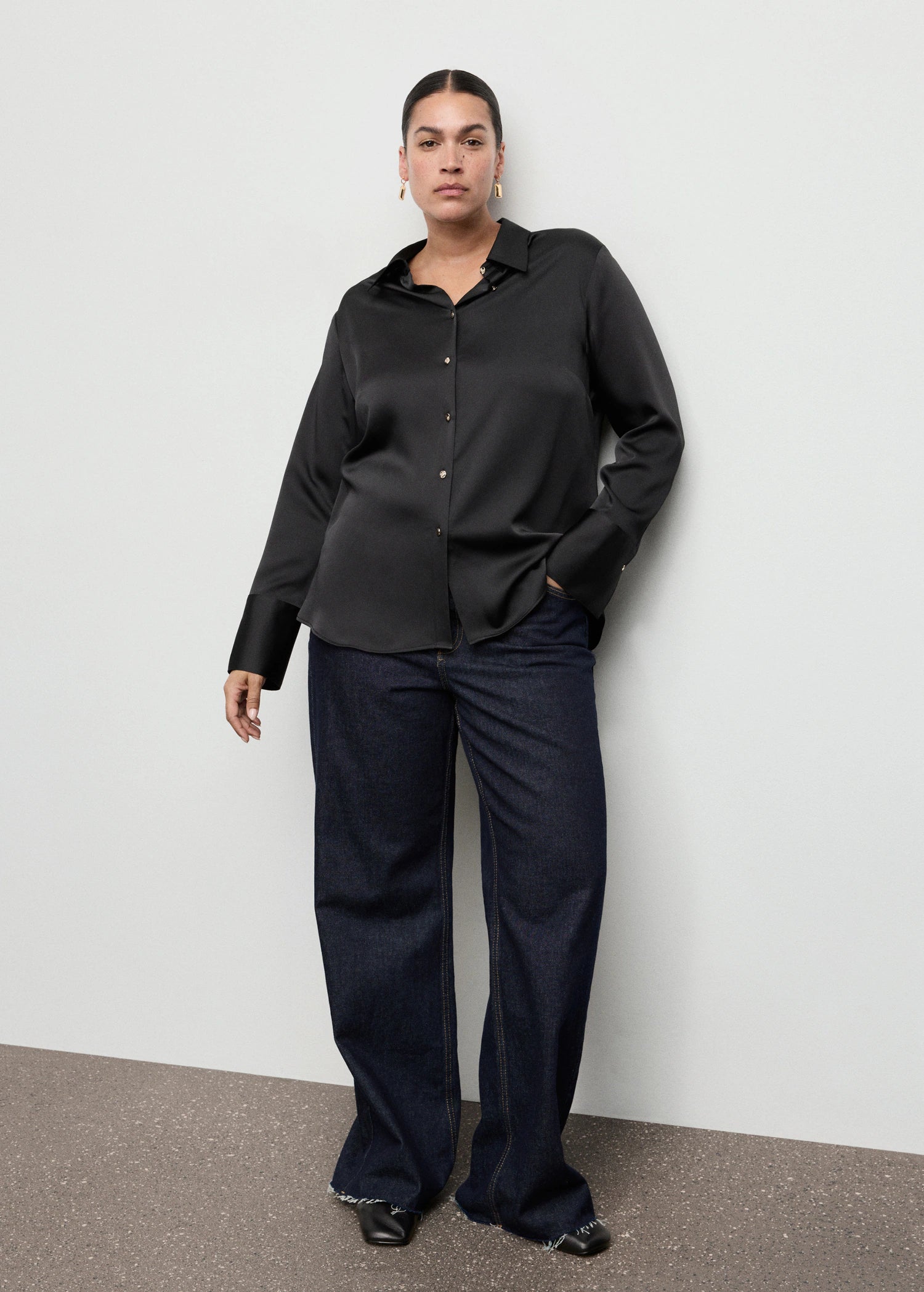 Satin Finish Flowy Shirt