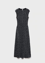 Satin Floral Jacquard Dress