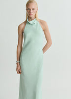 Satin Halter Neck Dress