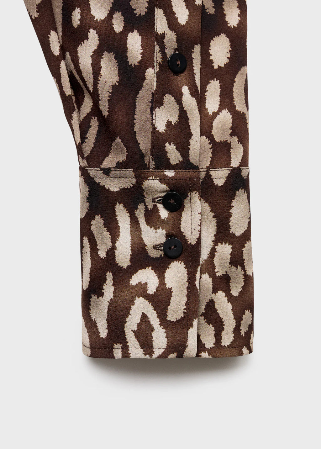 Satin Leopard Print Blouse With Bow