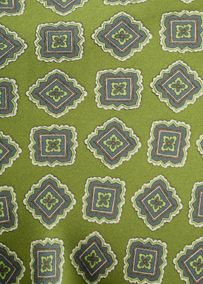 Satin Printed Dress With Perkins Collar