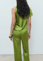 Satin Shirt With Draped Detail