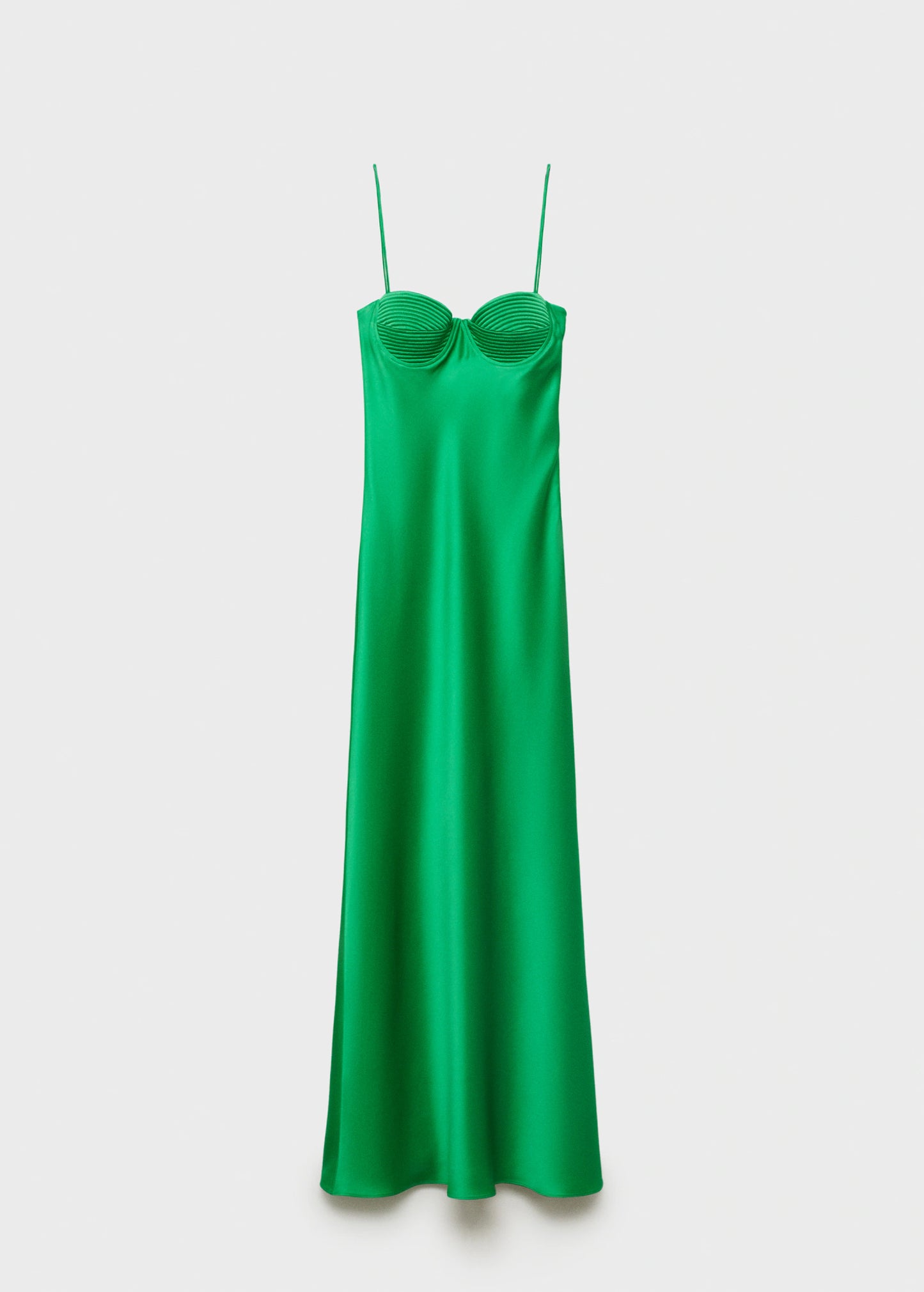 Satin Effect Dress With Corset Neckline
