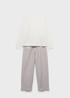 Seersucker Striped Two Piece Pyjamas