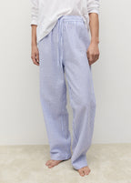 Seersucker Striped Two Piece Pyjamas