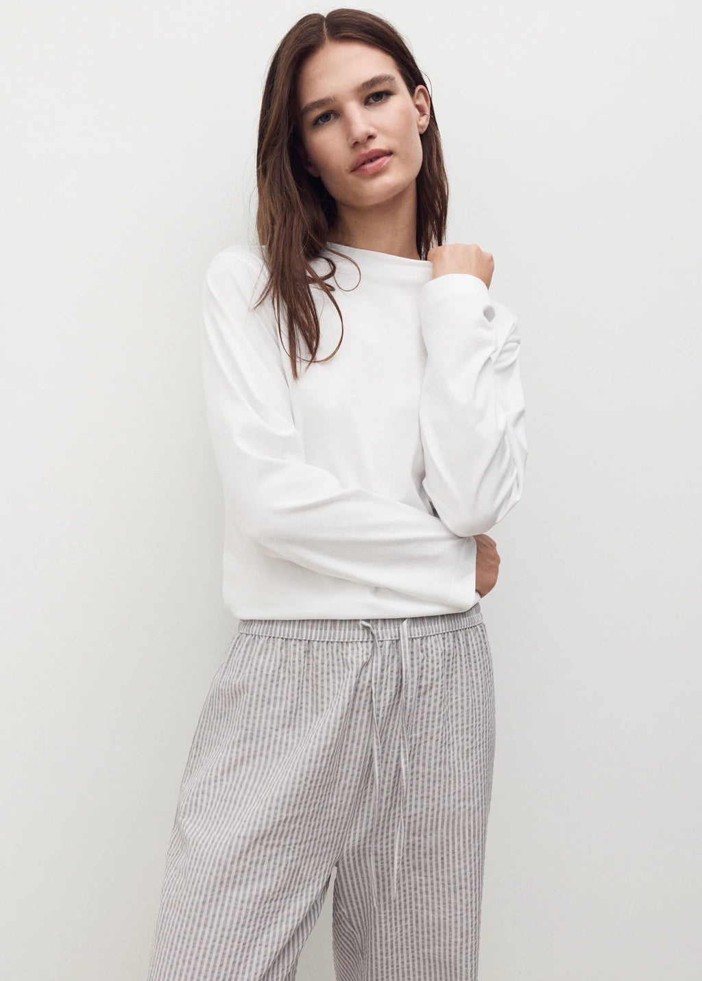 Seersucker Striped Two Piece Pyjamas